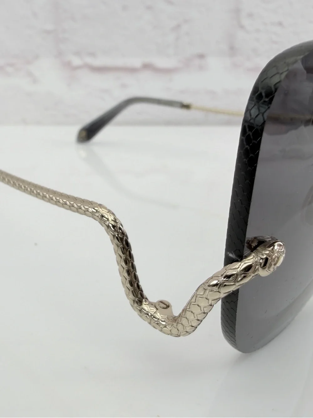 Roberto Cavalli SRC062 Rose Gold Snake Temple Sunglasses 64-16-145